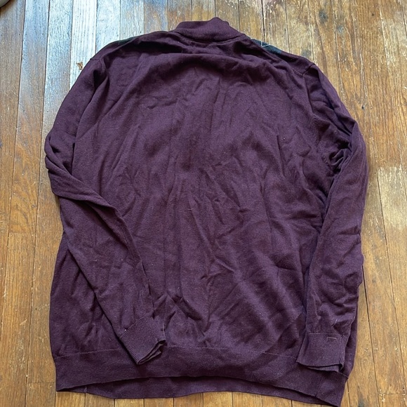 Men’s Maroon Argyle Half Zip Sweater Tasso Elba Macys Preppy - Picture 4 of 4